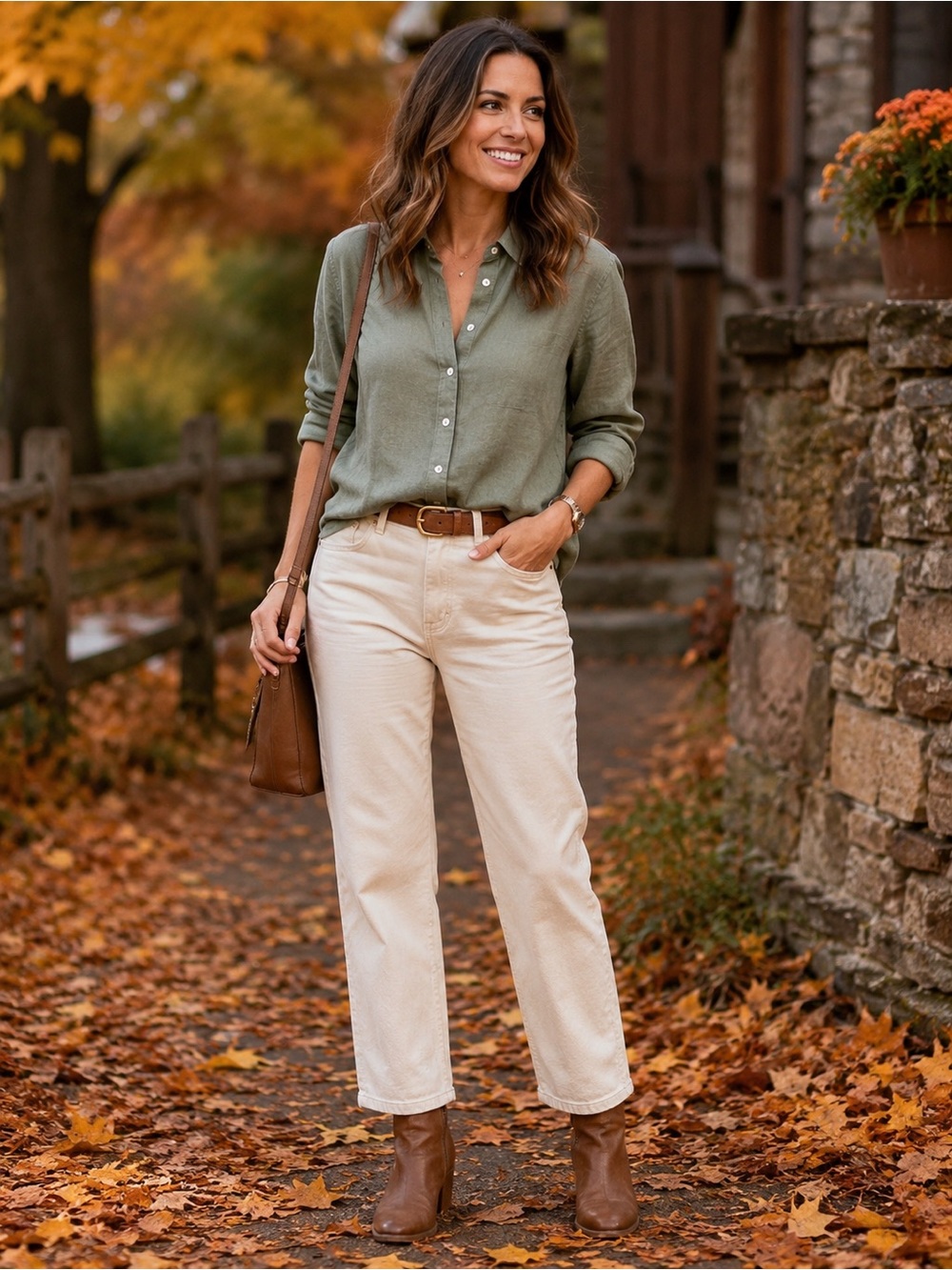 Quince woman’s sage green linen shirt Small